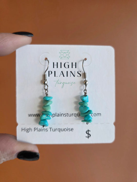 Turquoise Nugget Drop Earrings