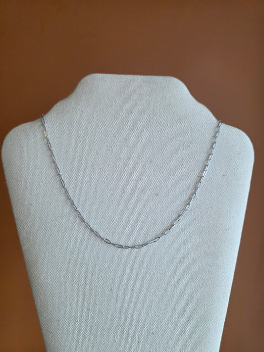 Stainless-Steel Paperclip Charm Necklace