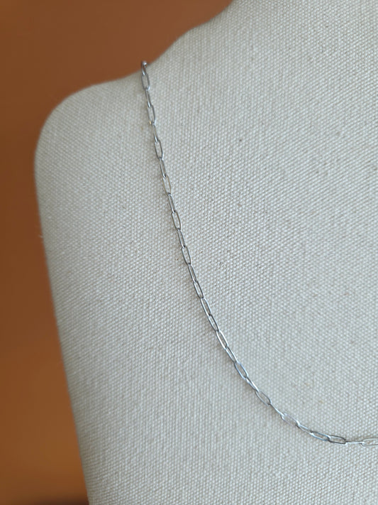 Stainless-Steel Paperclip Charm Necklace