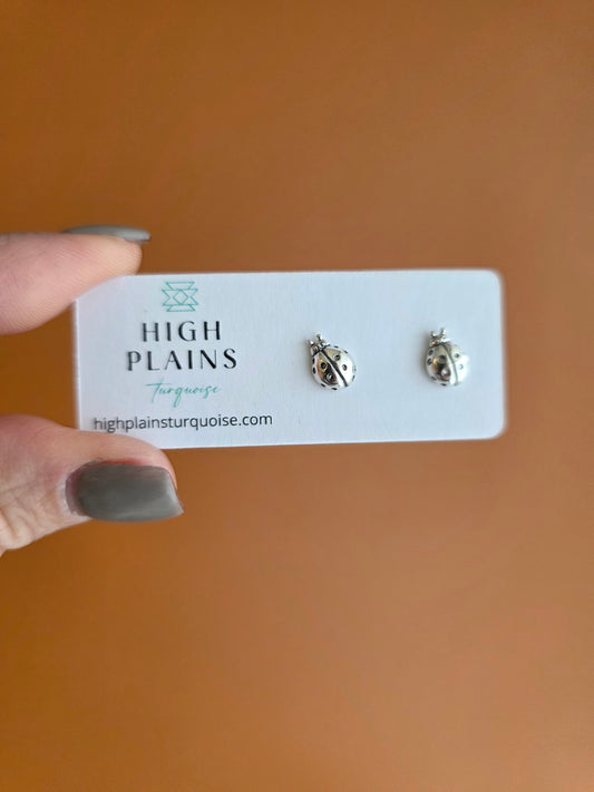 Sterling Silver Ladybug Earrings