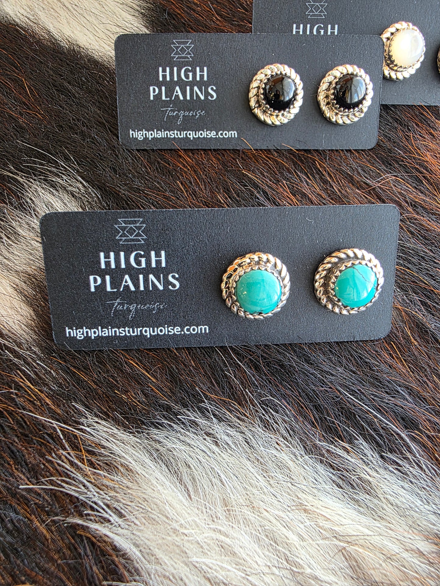 13mm Round Stone Sterling Rope Earrings