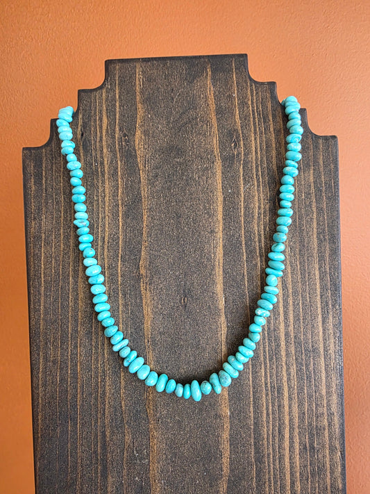 Campitos Turquoise Graduated Hand Strung Large Bead Necklace