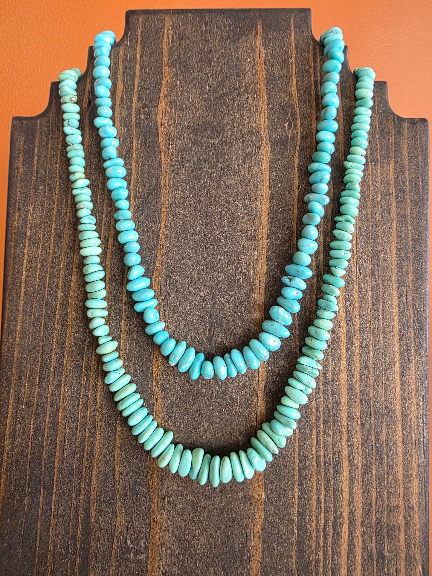 Campitos Turquoise Graduated Hand Strung Large Bead Necklace