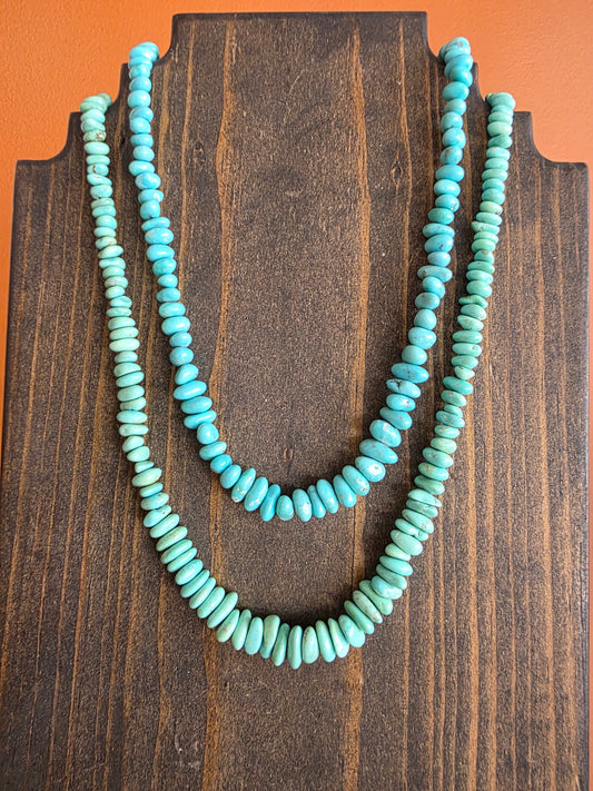 Campitos Turquoise Graduated Hand Strung Large Bead Necklace