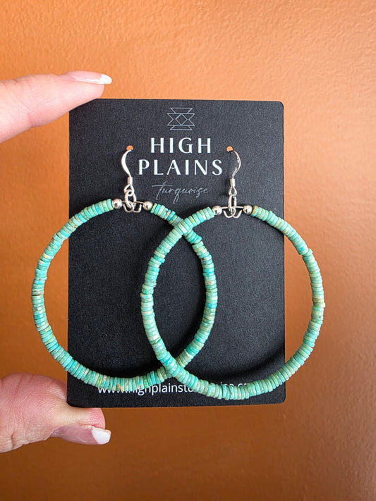 Turquoise Heishi Hoop Earrings