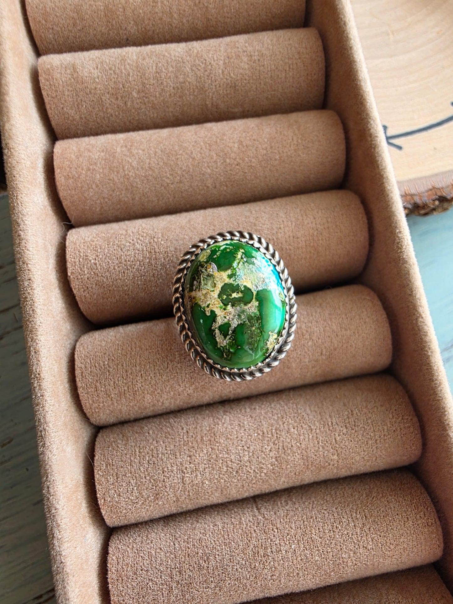 Twisted Rope Sonoran Gold Turquoise Ring