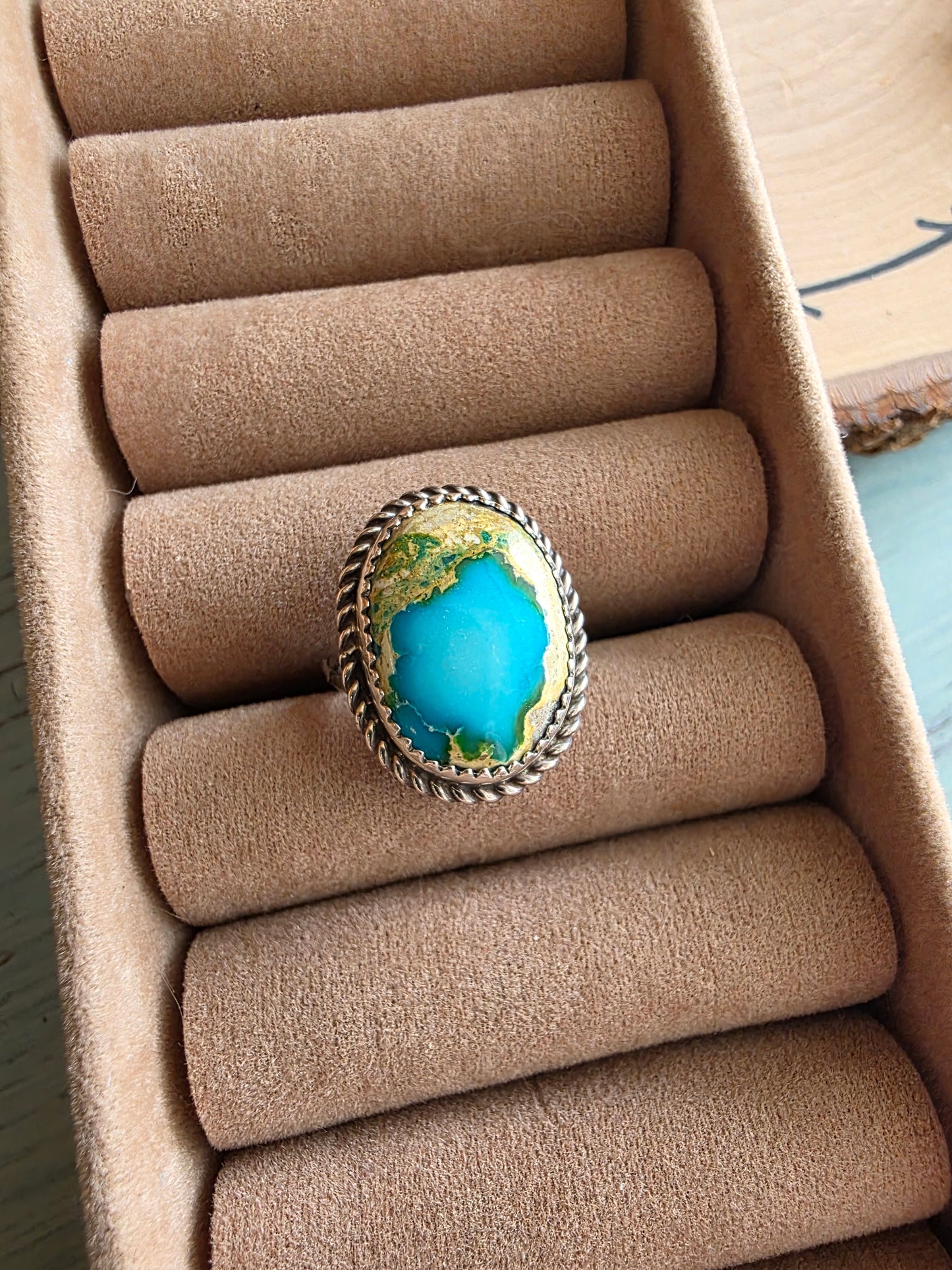 Twisted Rope Sonoran Gold Turquoise Ring