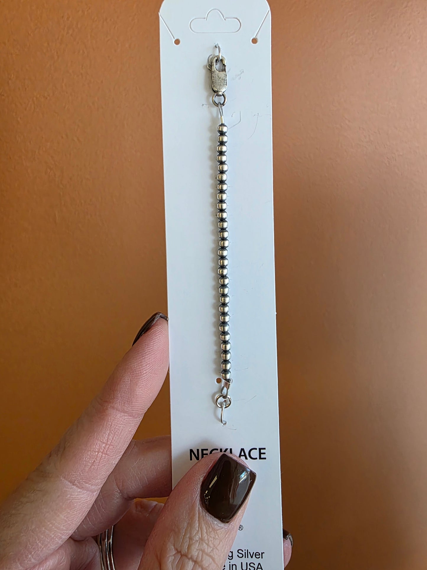 3mm Sterling Silver Beaded Necklace Extender