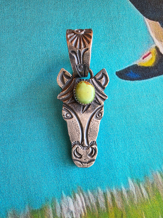 Kindale Billah Navajo Sandcast Horse Pendant