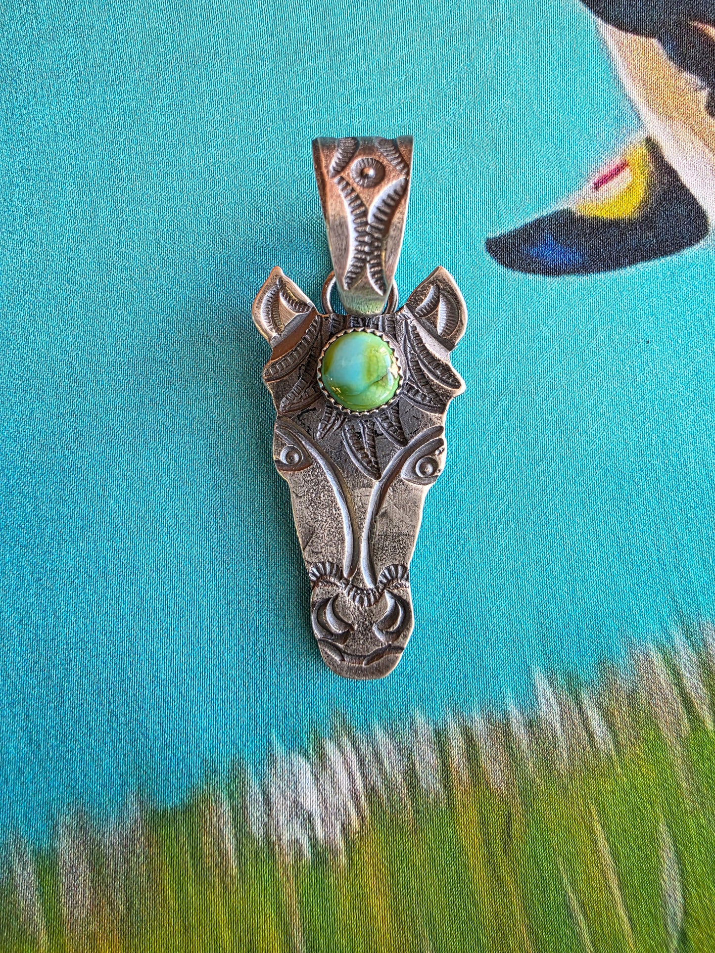 Kindale Billah Navajo Sandcast Horse Pendant