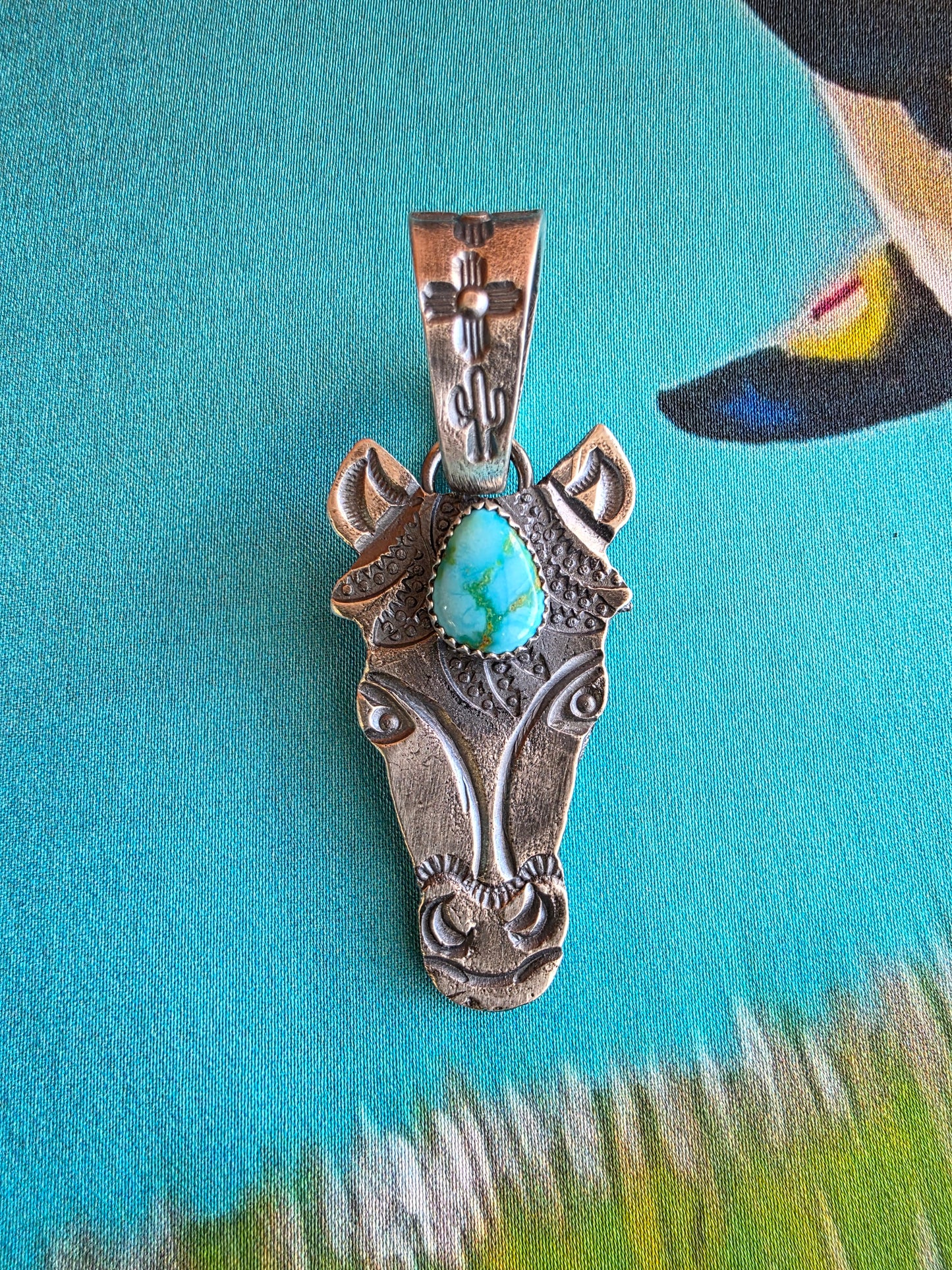 Kindale Billah Navajo Sandcast Horse Pendant
