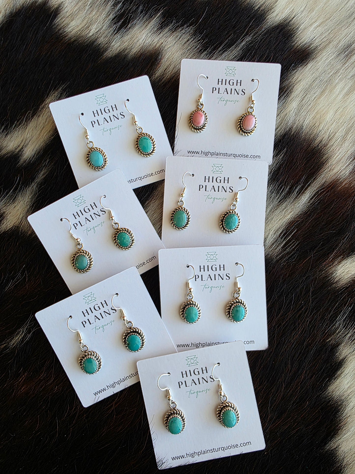 Oval Stone Sterling Rope Accent Earrings