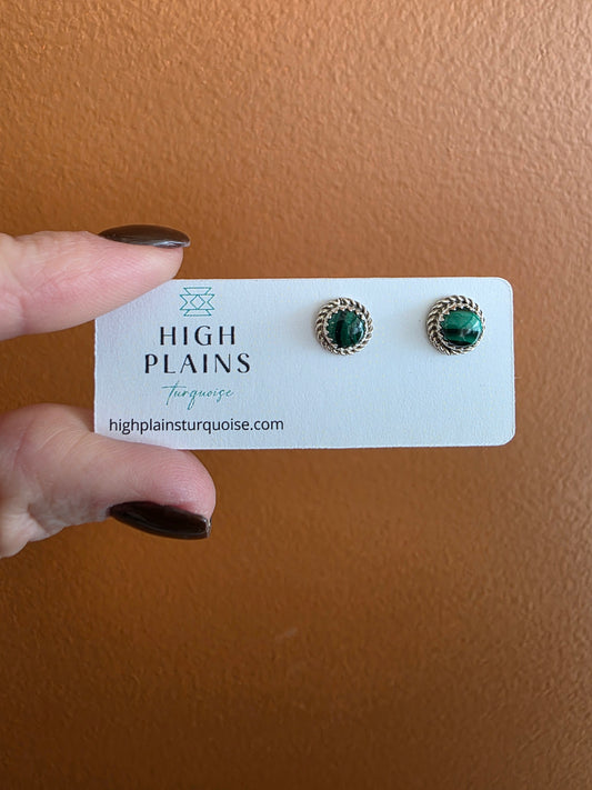 9mm Navajo Malachite Studs