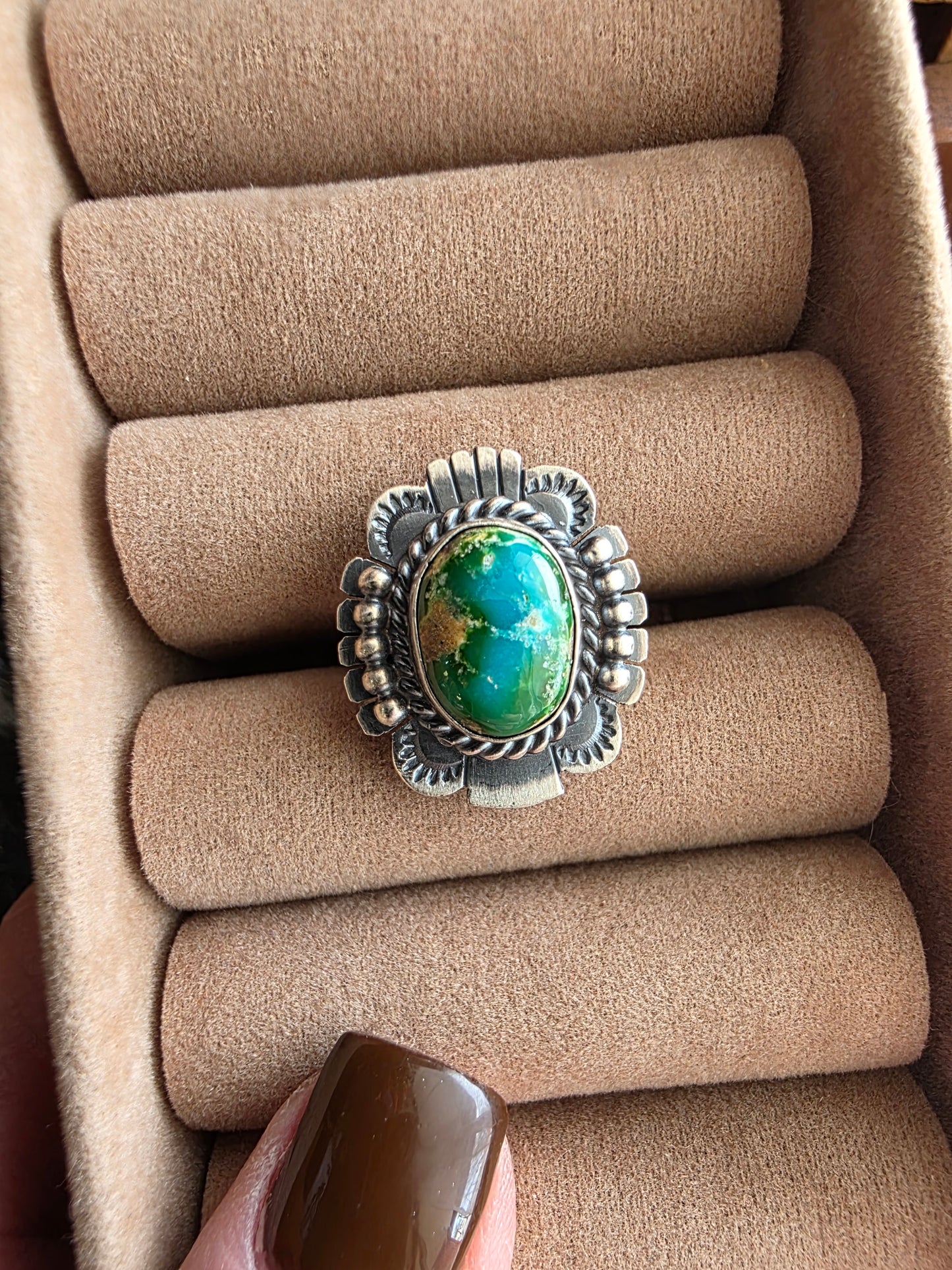 Sterling Silver Sonoran Gold Turquoise Scalloped Ring