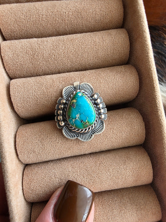 Sterling Silver Sonoran Gold Turquoise Scalloped Ring