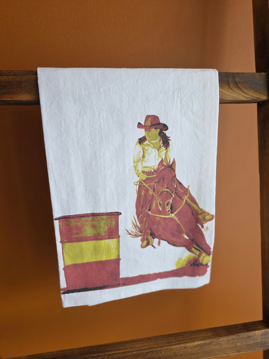 Barrel Racin' Tea Towel (Assorted Colors)