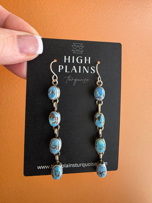 4 Stone Golden Hills Turquoise Drop Earrings