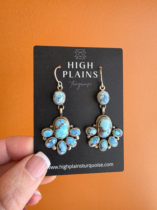 Golden Hills Turquoise Cluster Drop Earrings