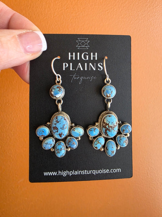 Golden Hills Turquoise Cluster Drop Earrings