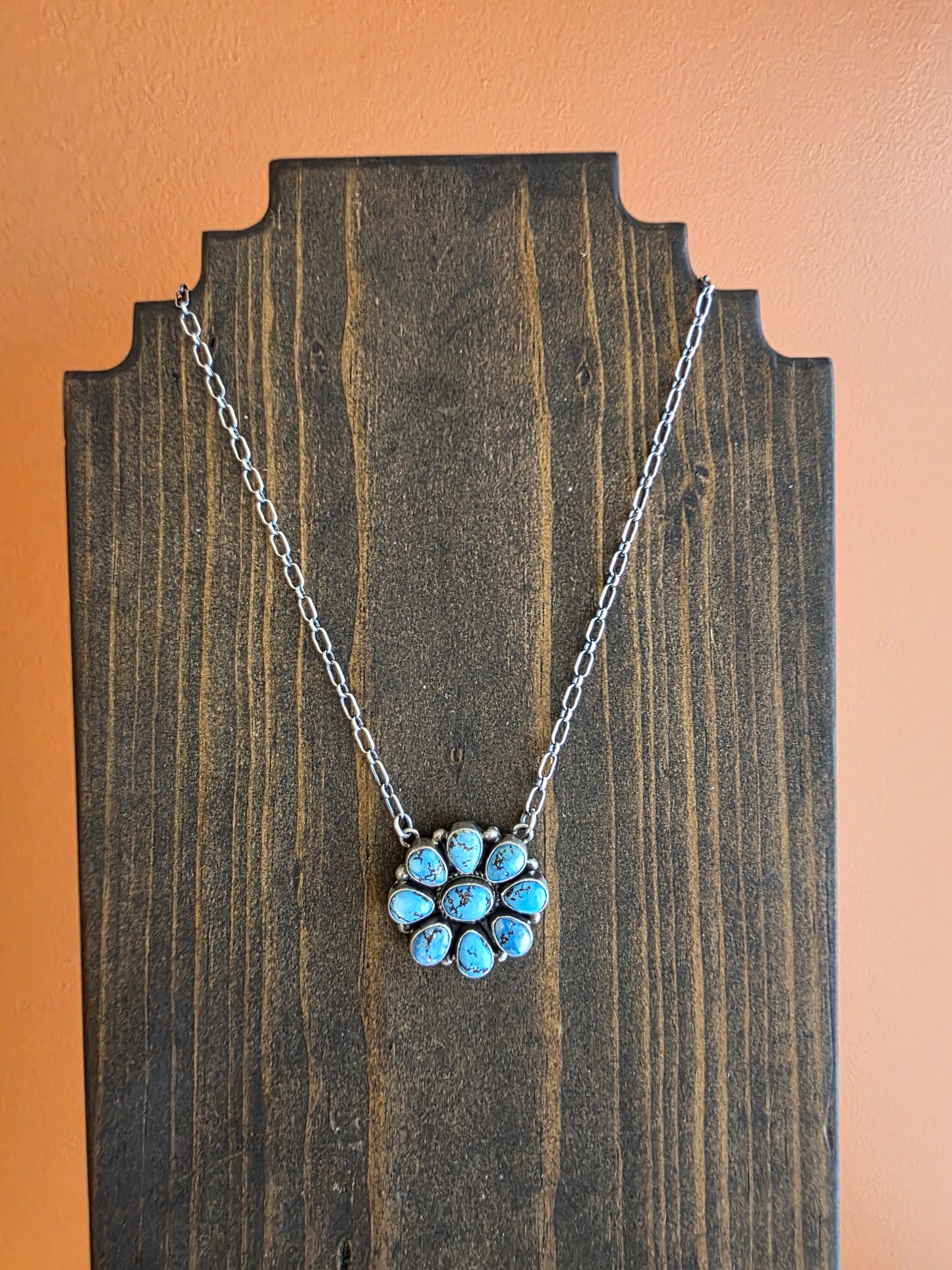 Golden Hills Turquoise Cluster Pendant Necklace