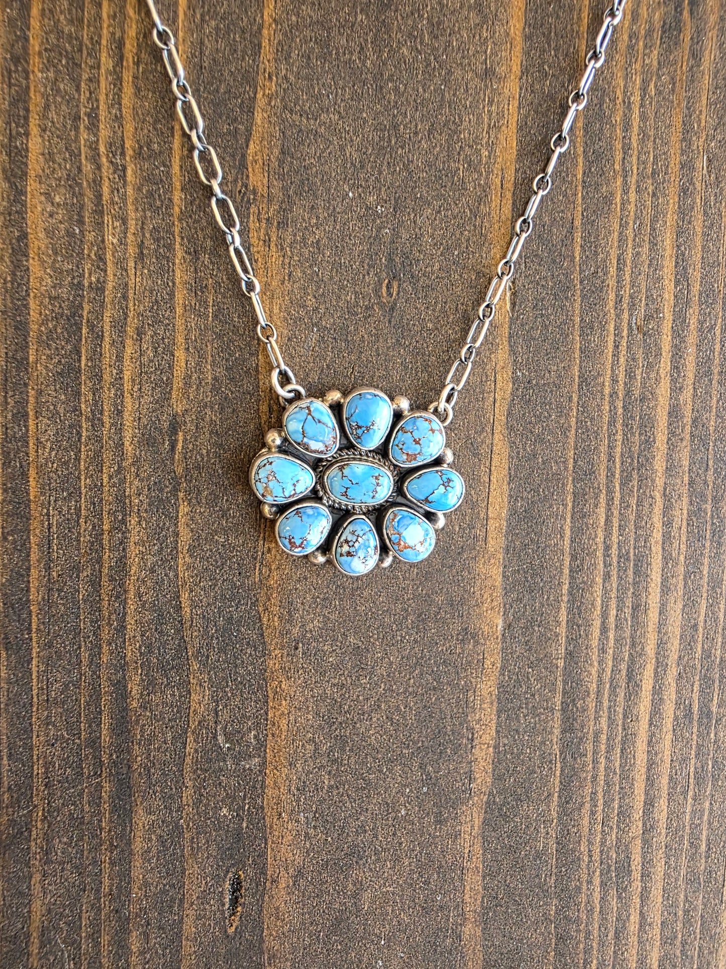 Golden Hills Turquoise Cluster Pendant Necklace