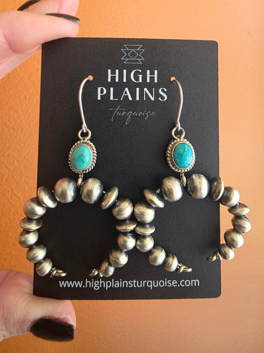 Dorinda Mariano Handmade Navajo Pearl Turquoise Earrings