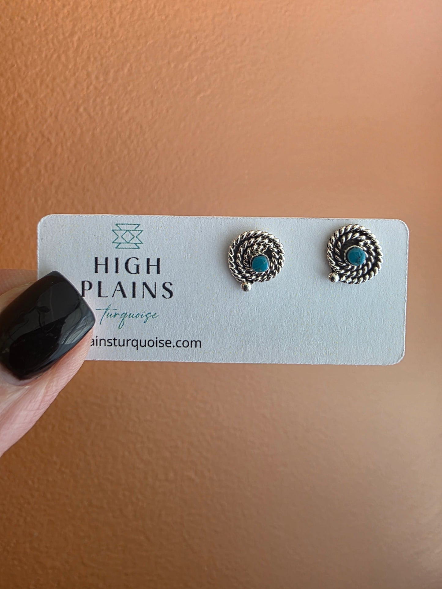 Sterling Rope Stone Studs