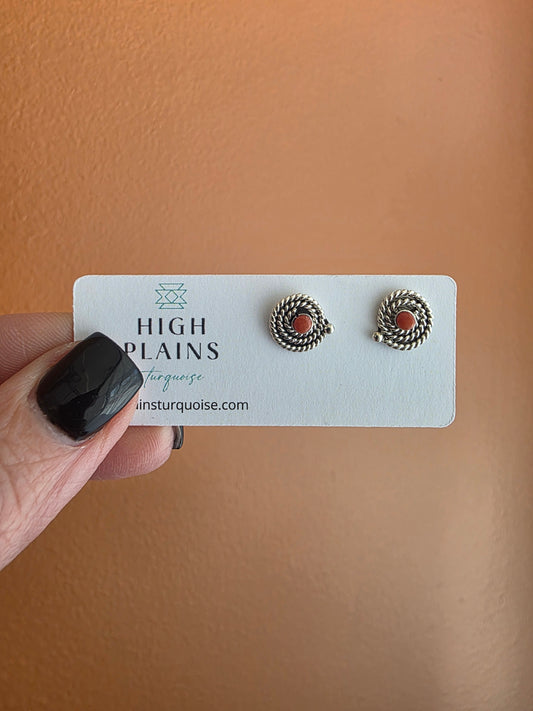 Sterling Rope Stone Studs