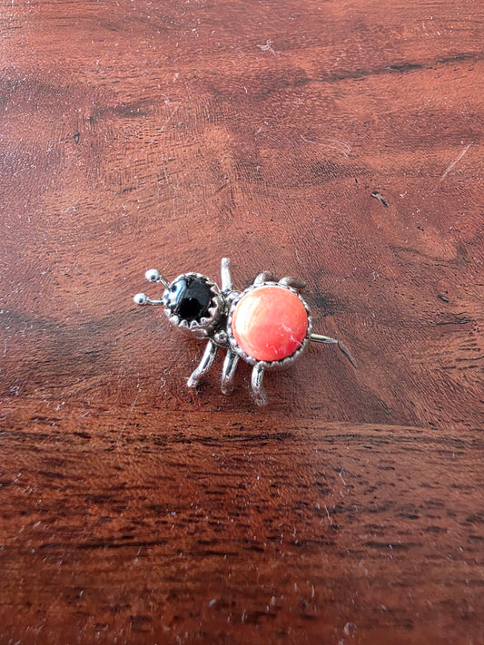 Spiny Onyx Bettle Brooch