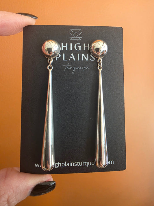 Vintage Silver Mesa Drop Earrings