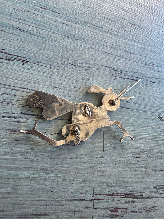 Zuni Inlaid Multi Stone Roadrunner Pin/Pendant