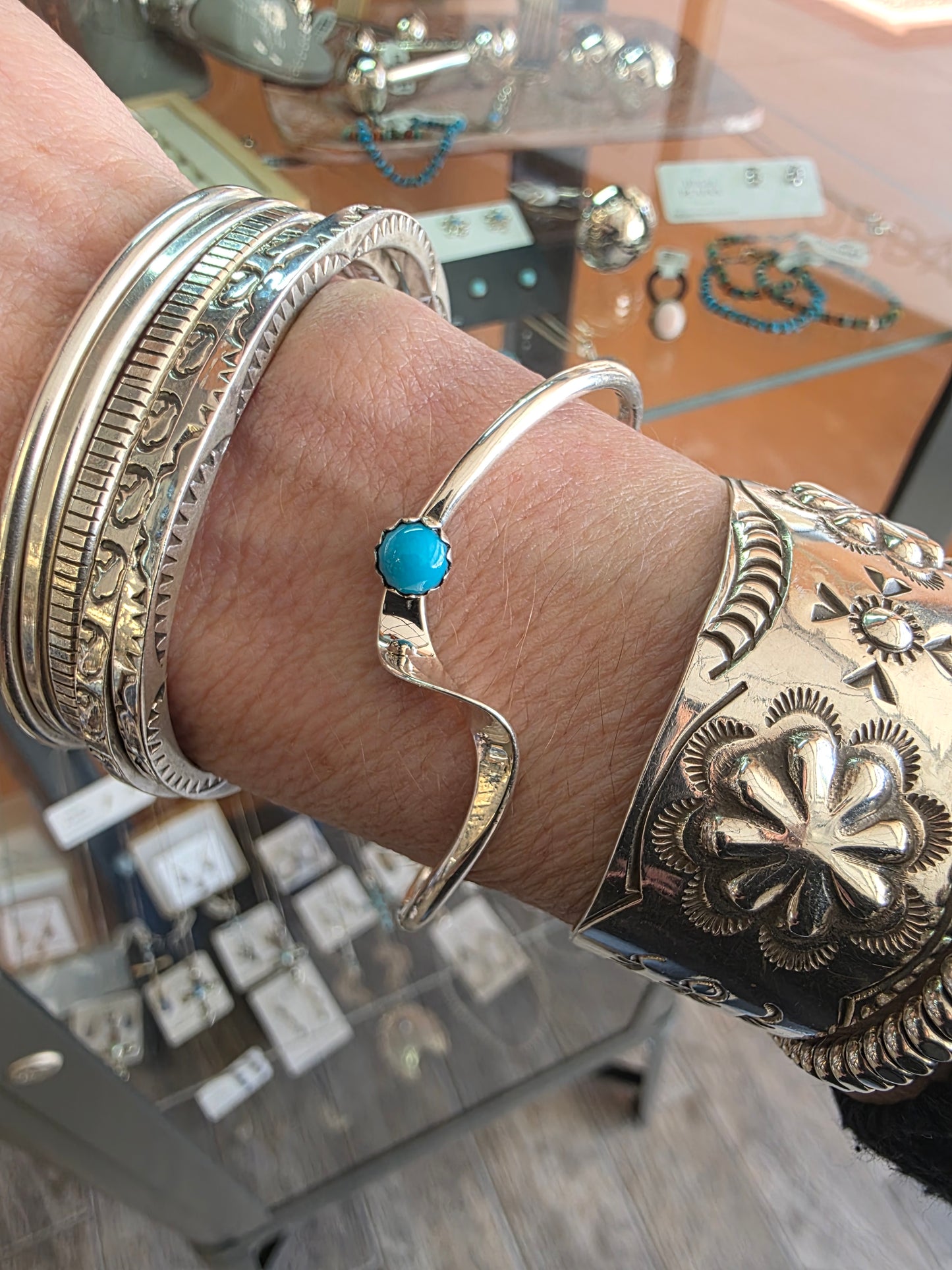 Navajo Wave Sterling Silver Stacker Bracelet