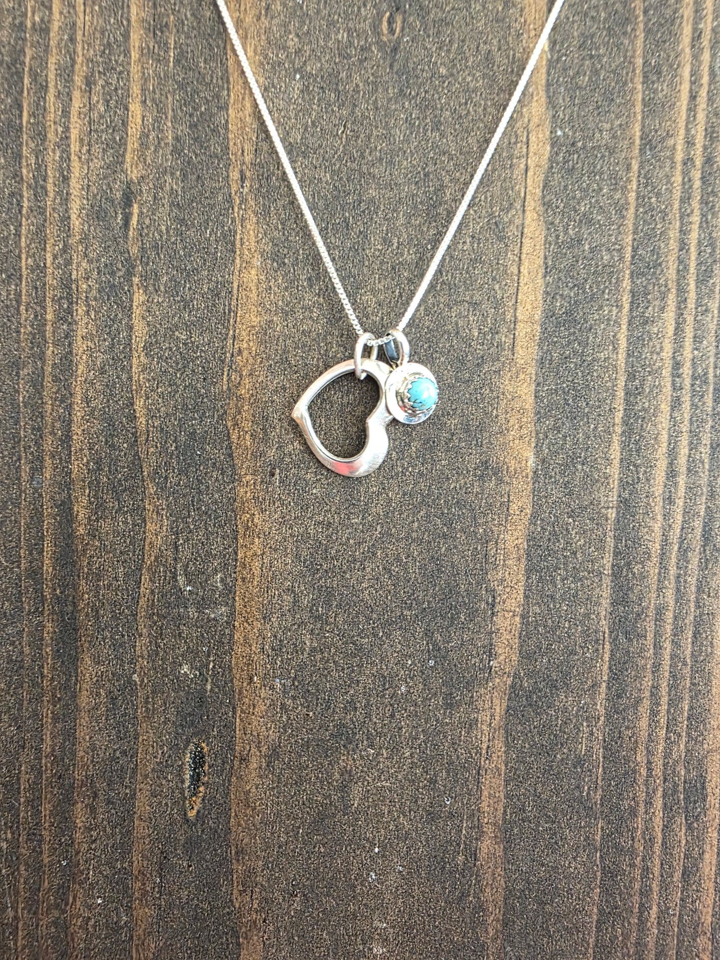 Turquoise Heart Charm Pendant Necklace
