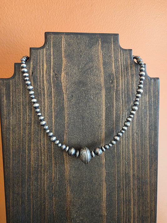 Mixed Bead Sterling Silver Mercury Dime Necklace