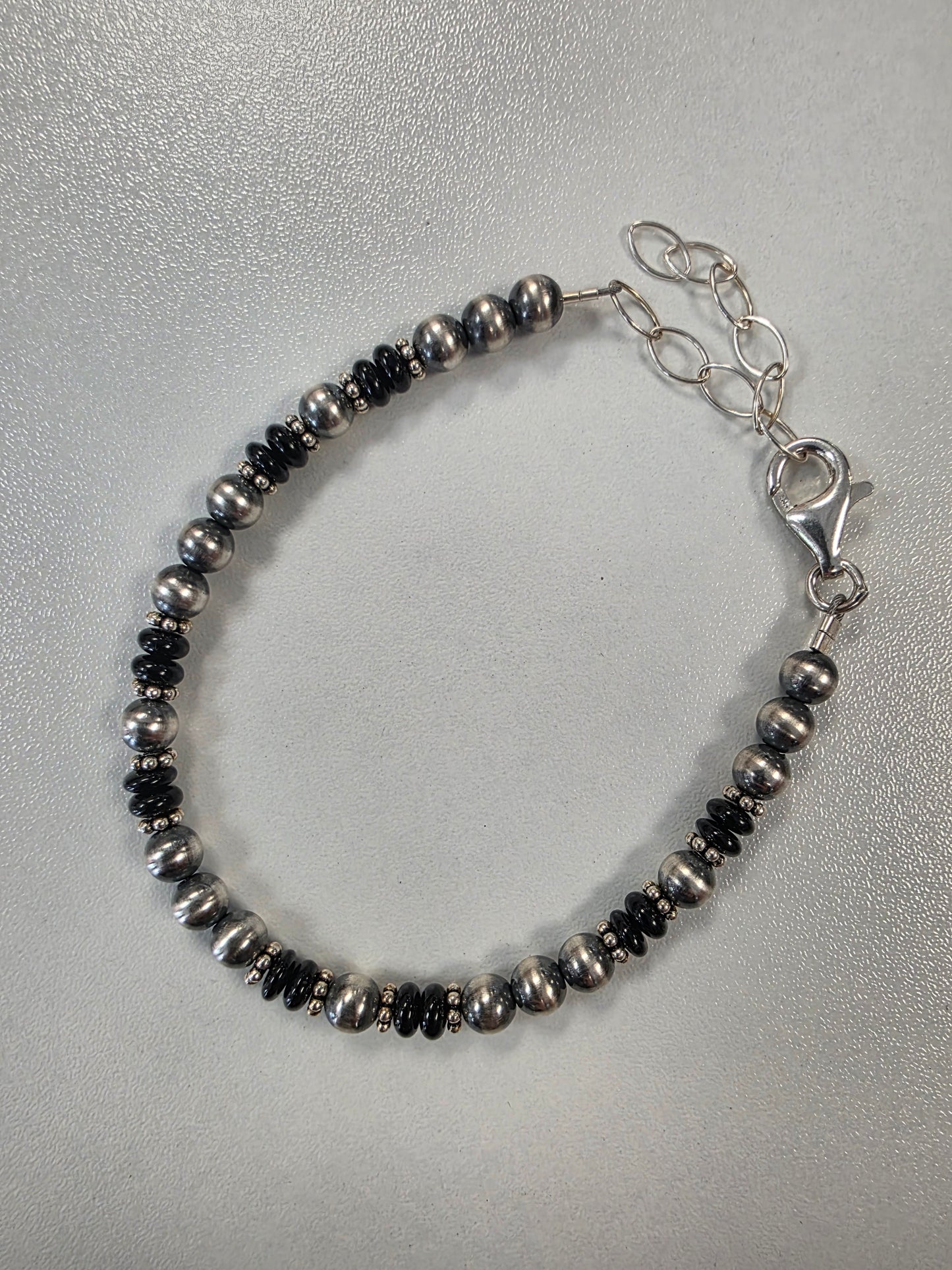 5mm Sterling Silver Gemstone Beaded Bracelet