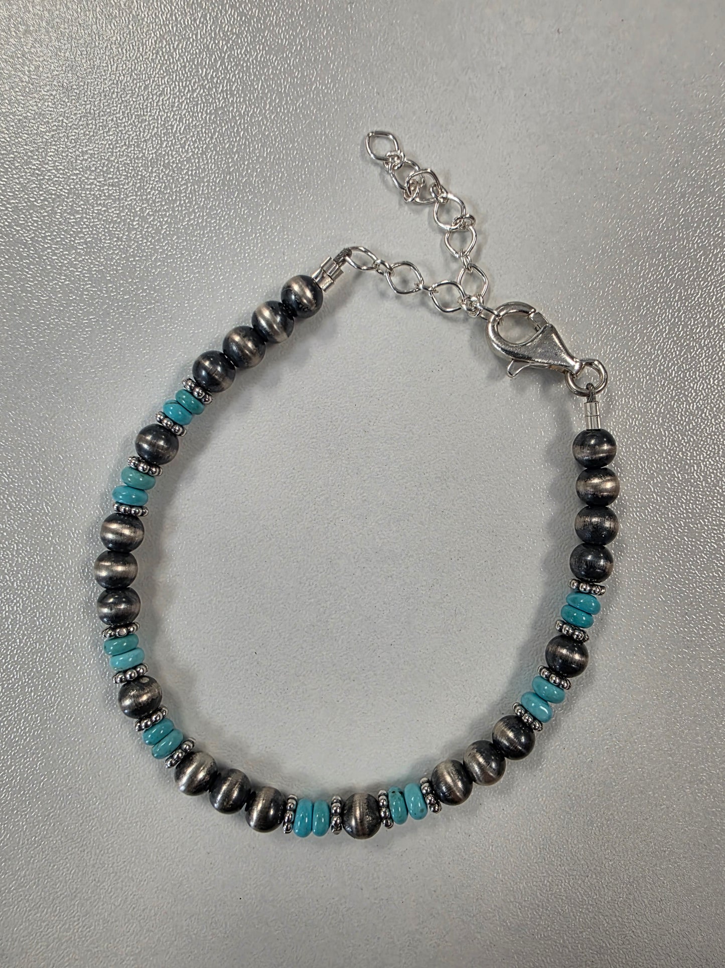 5mm Sterling Silver Gemstone Beaded Bracelet