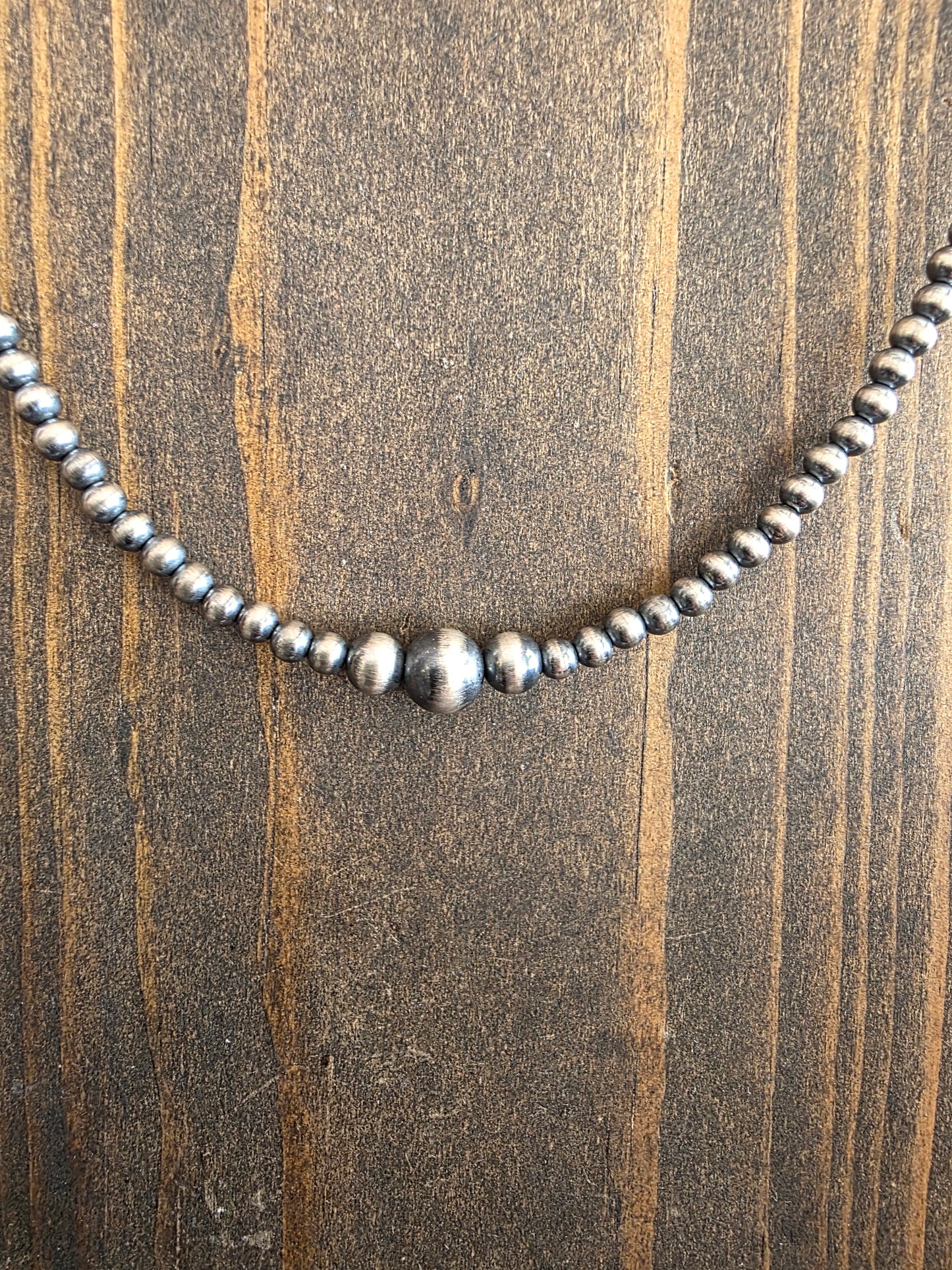 Oxidized Sterling Silver Graduated Necklace