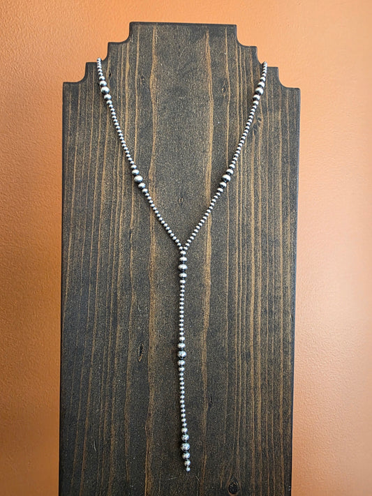 Multi Bead Sterling Silver Lariat