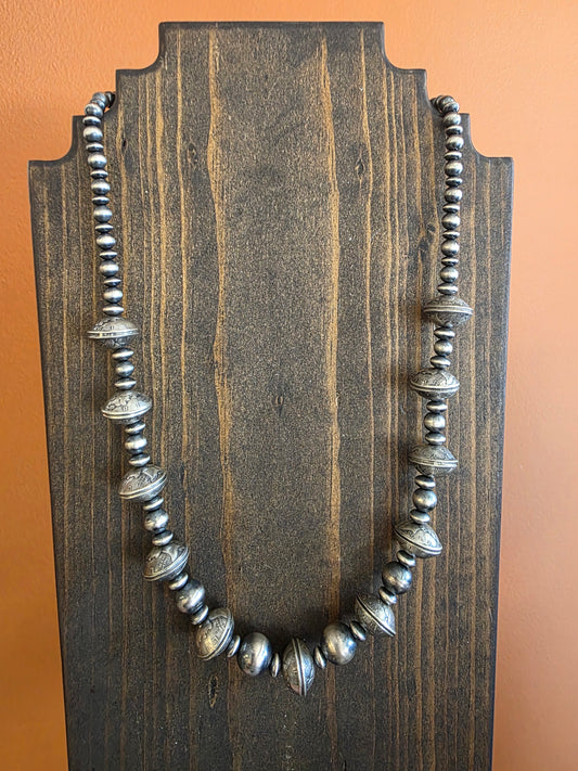 Mercury Dime Sterling Silver Multi Bead Statement Necklace