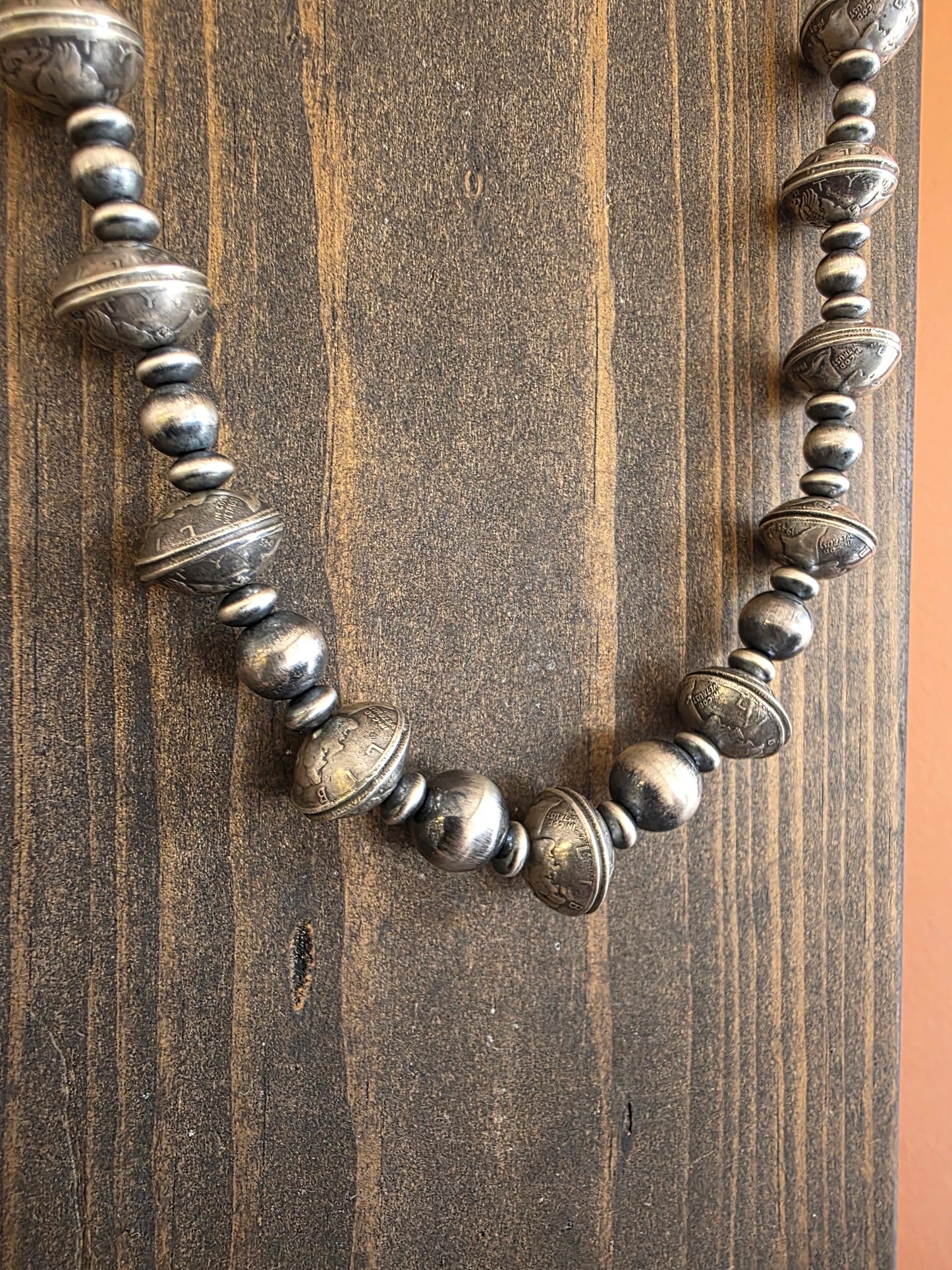Mercury Dime Sterling Silver Multi Bead Statement Necklace