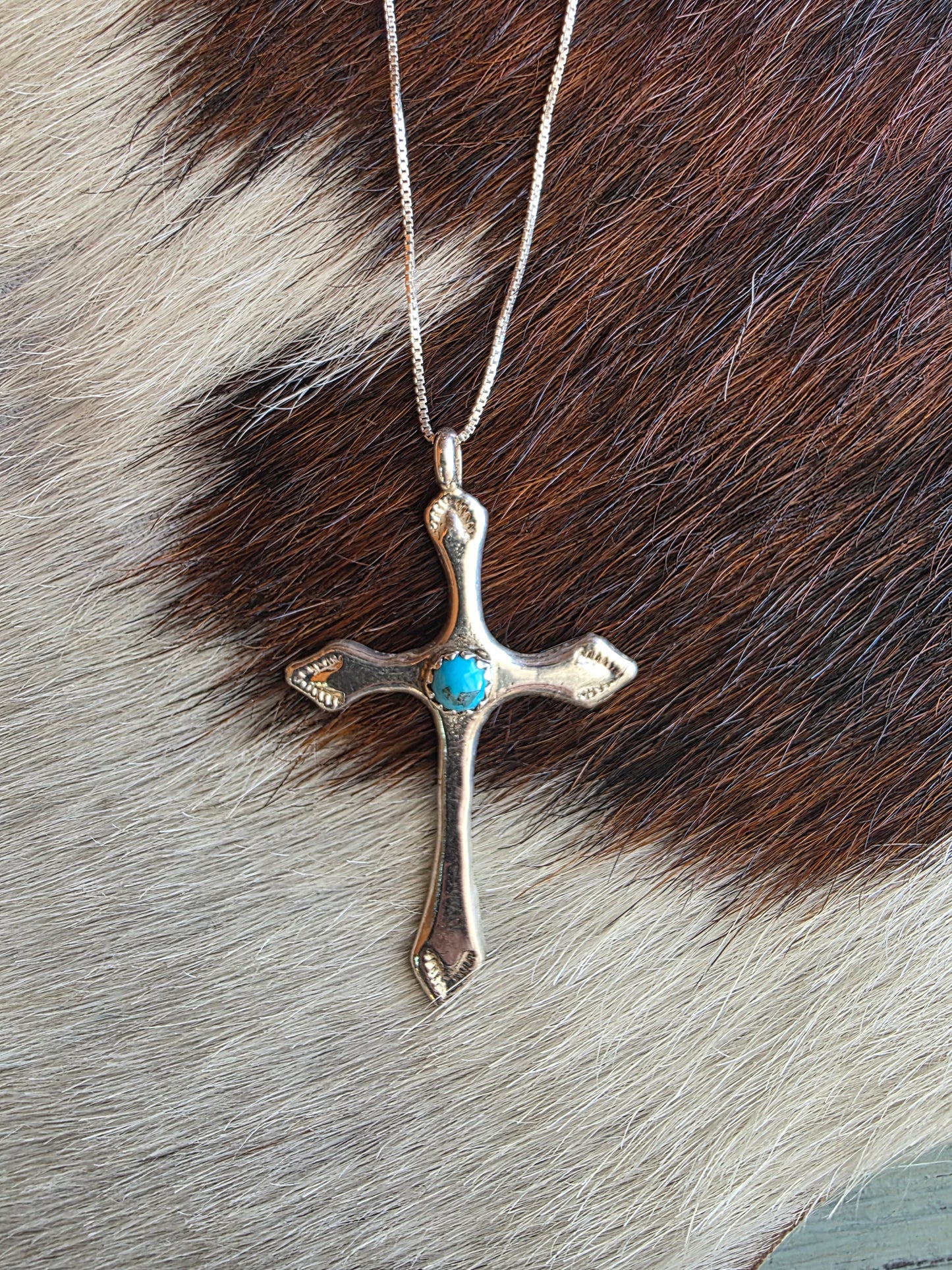 Annie Lincoln Sterling Silver Turquoise Cross Necklace