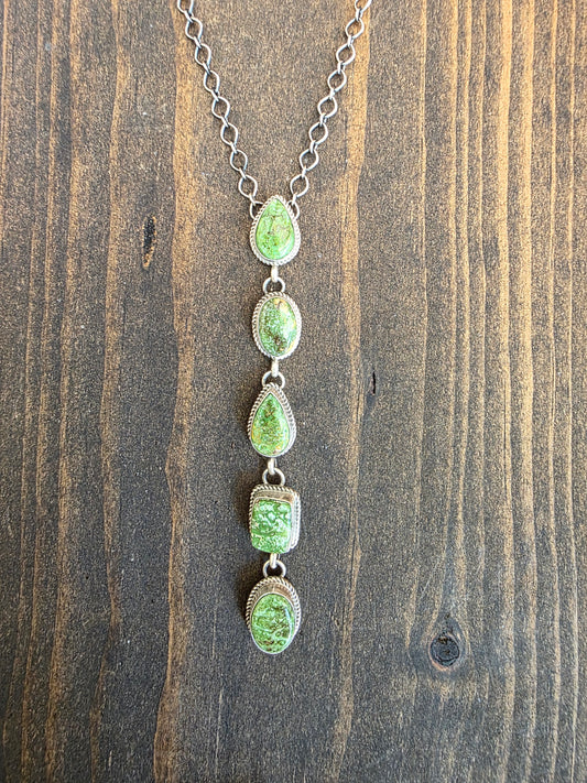 Five Stone Sonoran Gold Turquoise Cascade Necklace