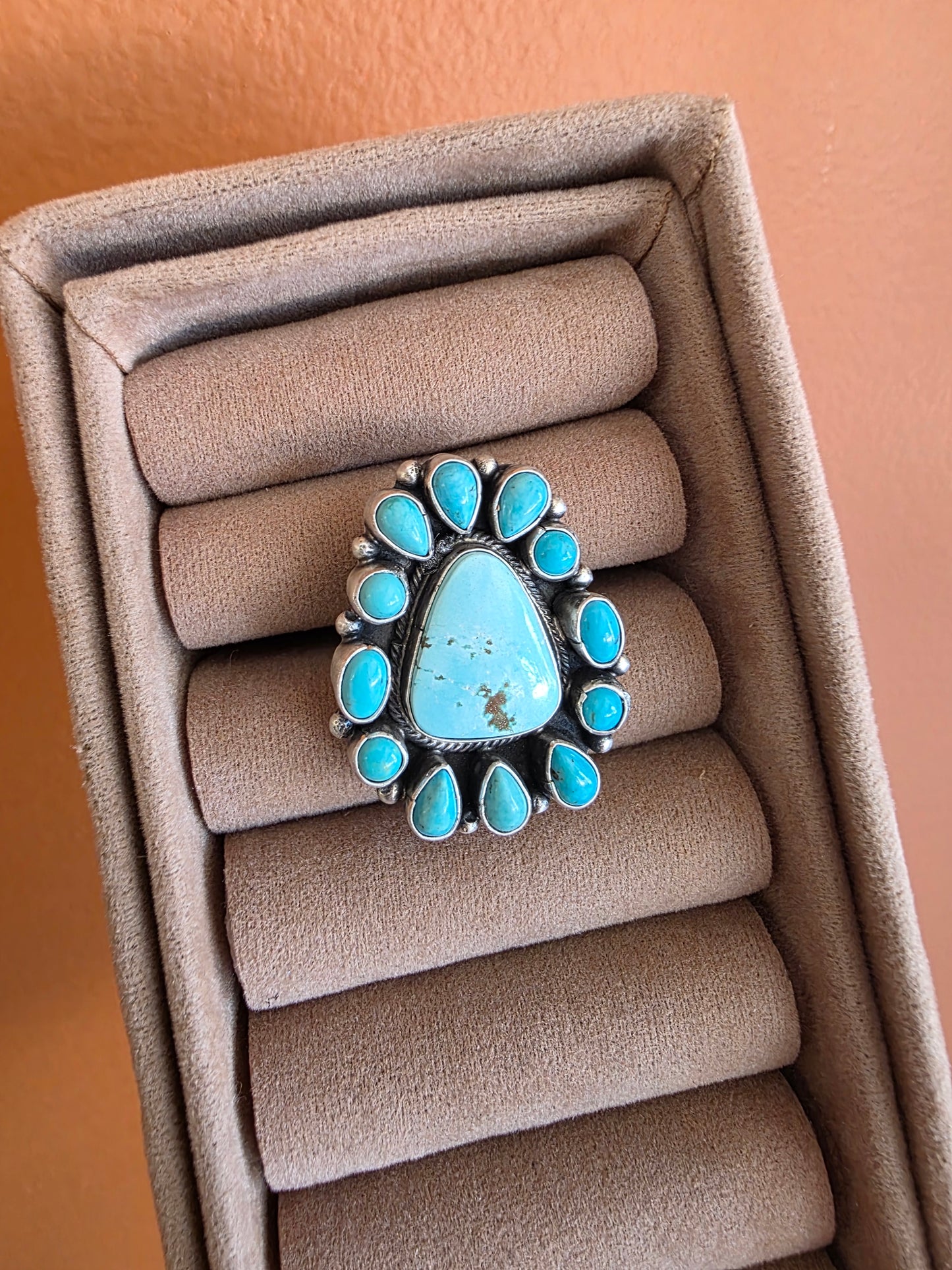 Sky Blossom Turquoise Cluster Ring
