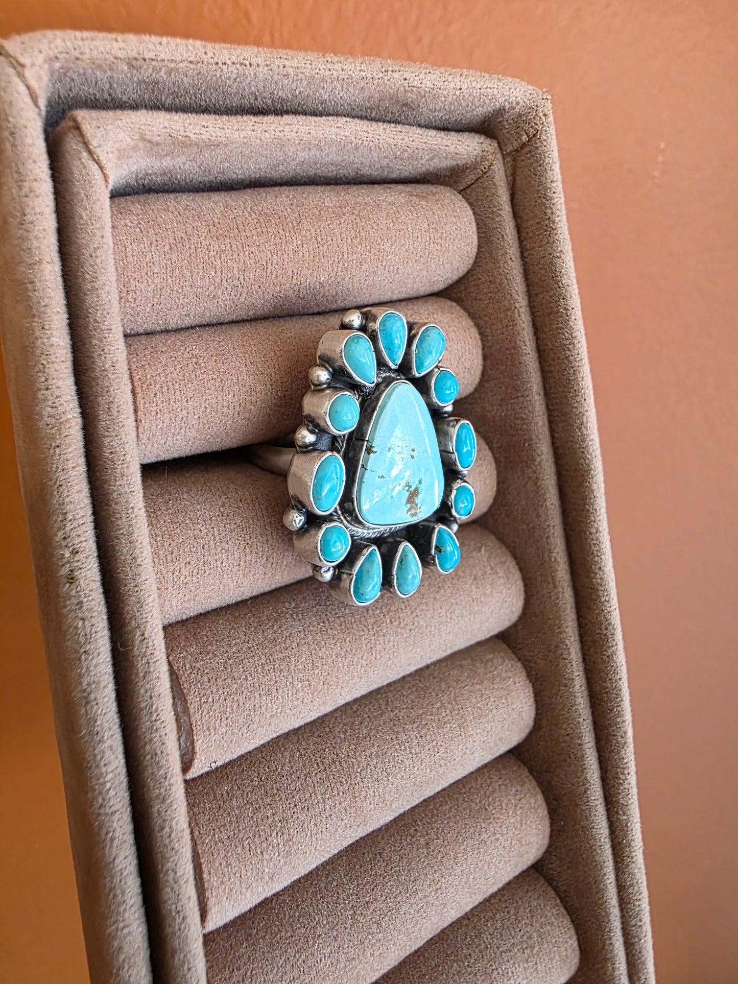 Sky Blossom Turquoise Cluster Ring
