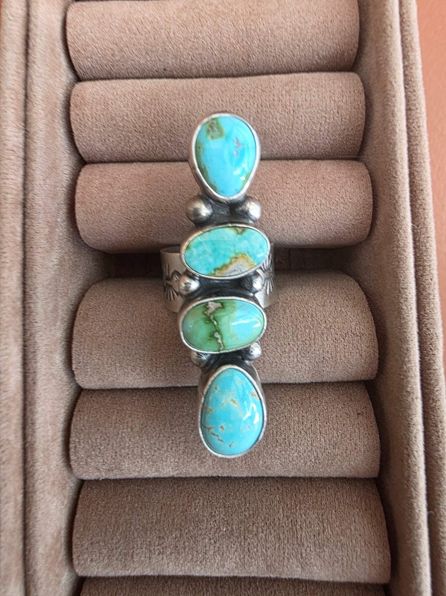 Desert Bloom Sonoran Gold Turquoise Adjustable Ring