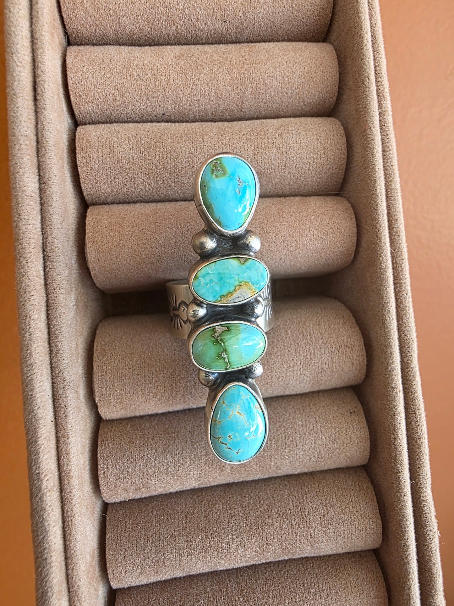Desert Bloom Sonoran Gold Turquoise Adjustable Ring