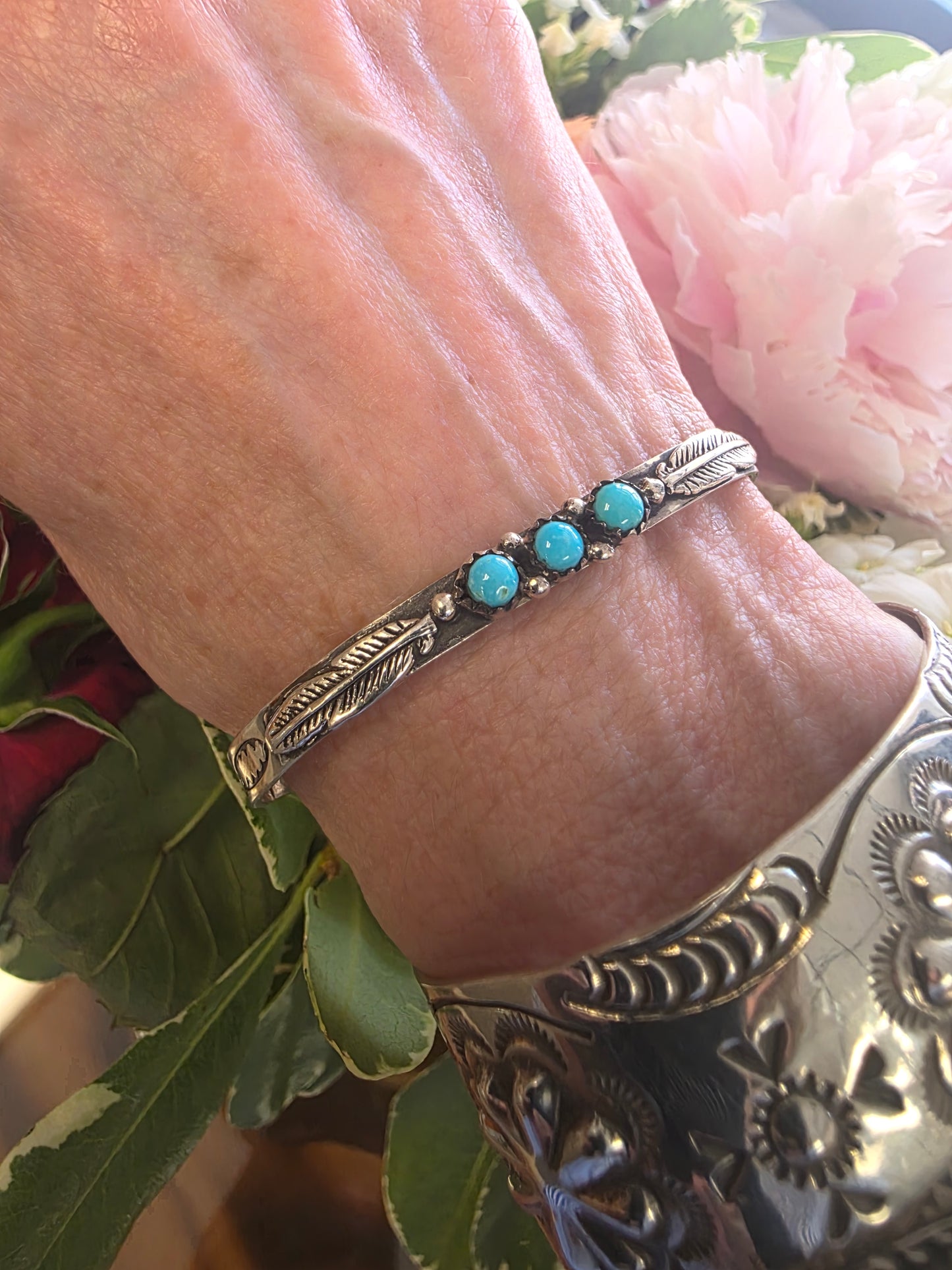 Feather Sky Kingman Turquoise Cuff Bracelet