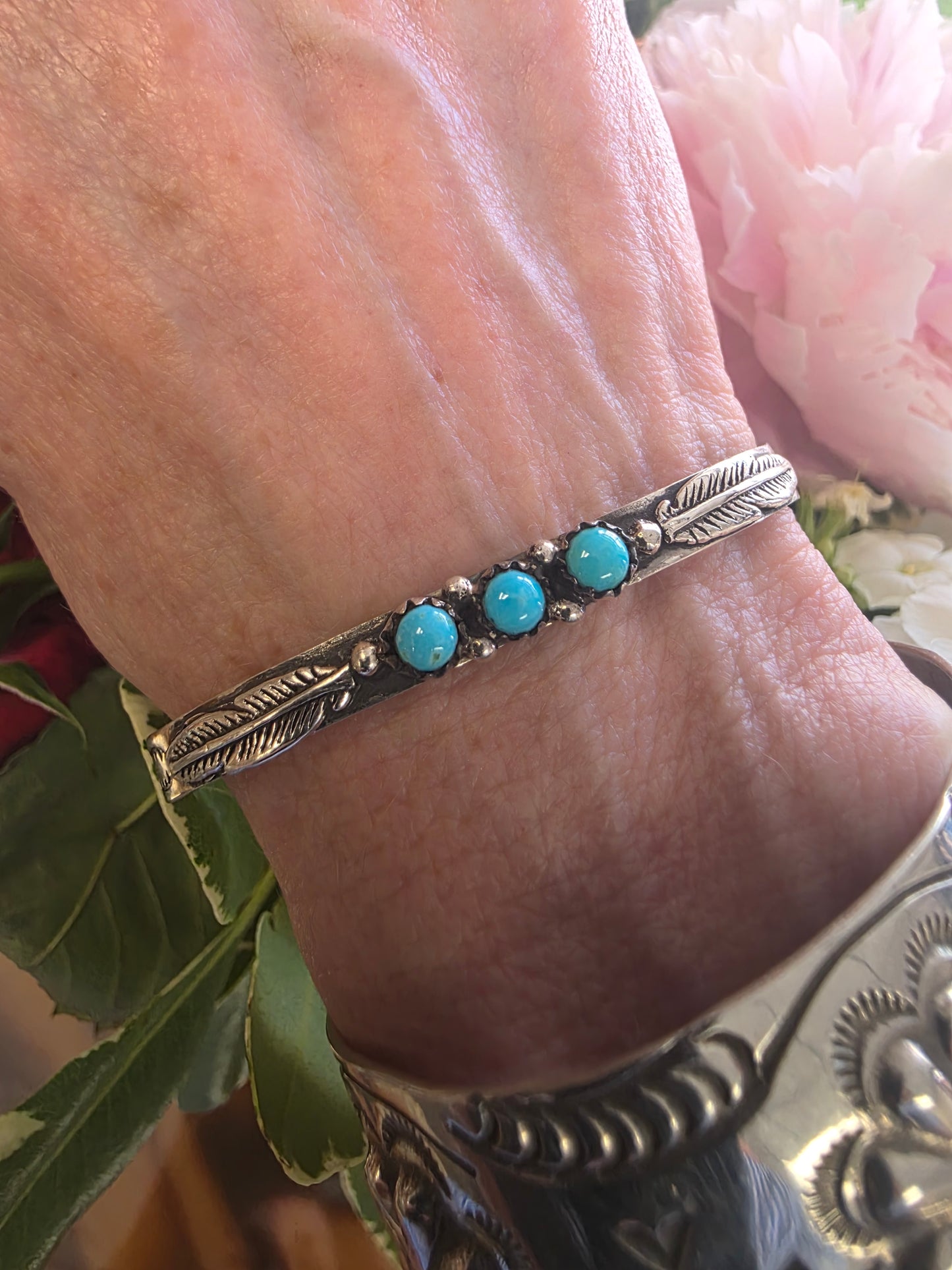 Feather Sky Kingman Turquoise Cuff Bracelet