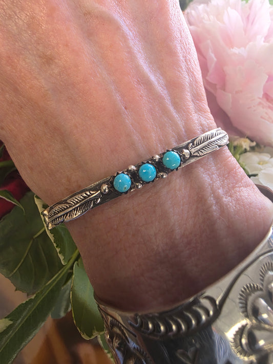 Feather Sky Kingman Turquoise Cuff Bracelet