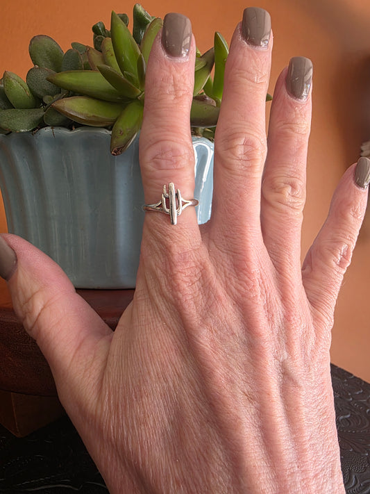 Simple Sterling Saguaro Ring